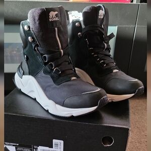 Sorel Kinetic Rnegd Women's Black and White High-Top Sneakers